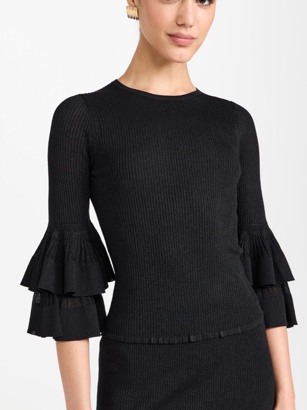 Zimmermann Illustration Tiered Ruffle Knit Top size 1/us size 6